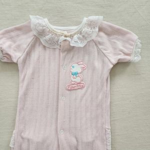 Vintage Bunny Pink Footed PJs 9-12 months